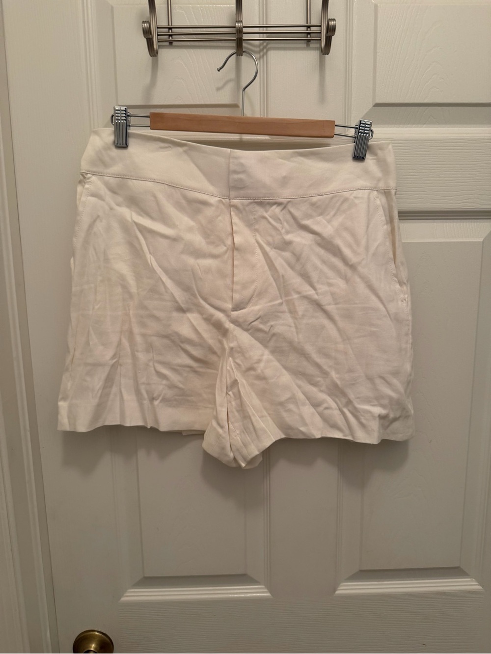 Club Monaco Cream High-Rise Shorts